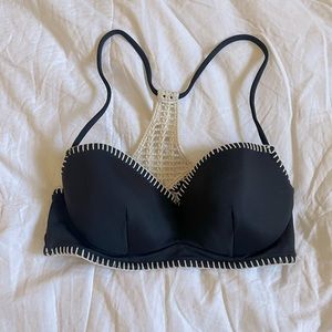 Black and white bikini top